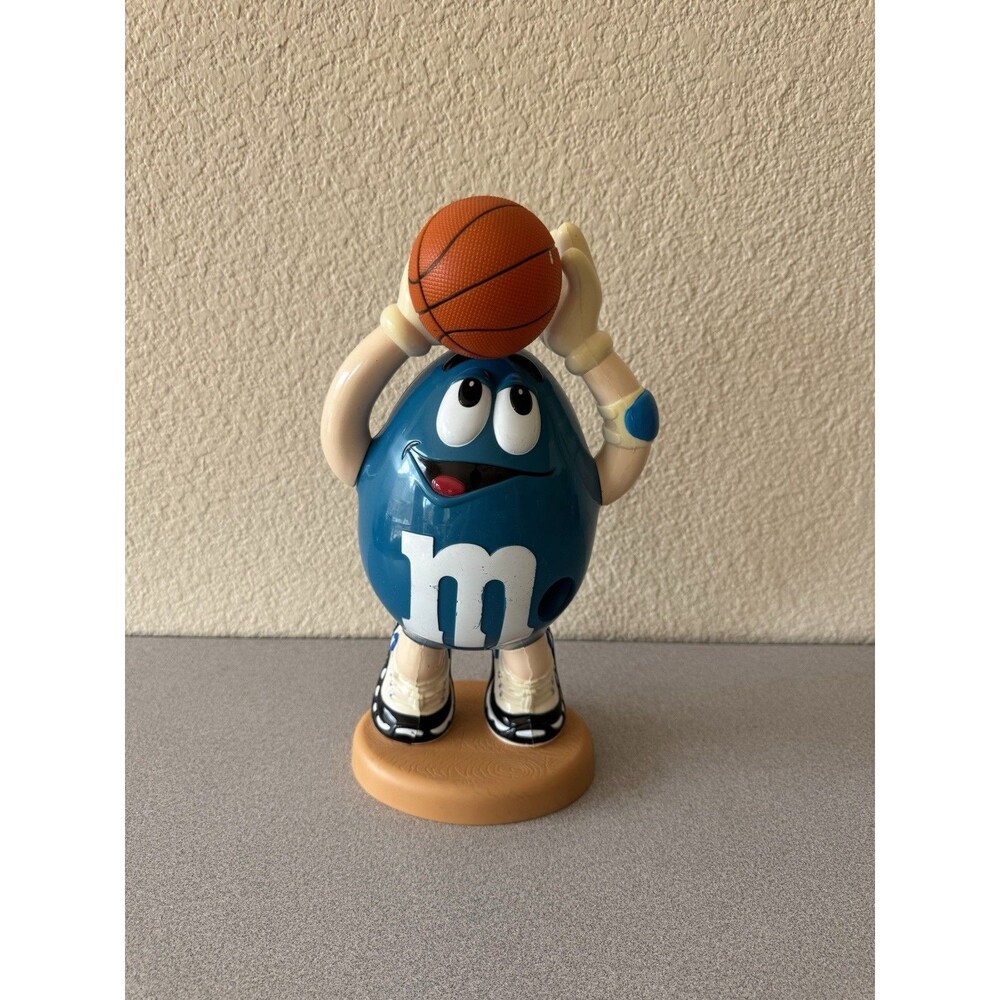 Vintage 2003 Blue M&M Basketball Candy Dispenser 13" Mars Collectible